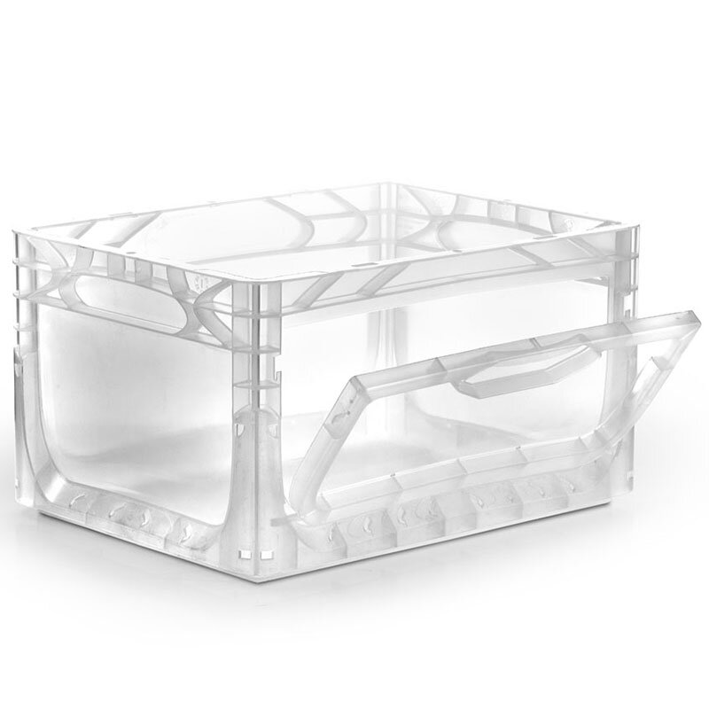 KunststoffBOXX 400x300x220 mm | Transparent | mit Frontklappe