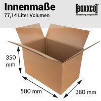 2-wellige Faltkartons 580x380x350 mm | Europalettenkartons