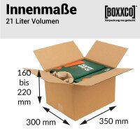 1-wellige Faltkartons 350x300x160-220 mm