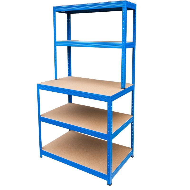 Metall-Schwerlastregal Blau 1800x1000x600 + 300 mm - 5 Böden