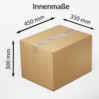 2-wellige Faltkartons 450x350x200-300mm