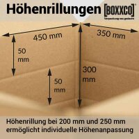 2-wellige Faltkartons 450x350x200-300mm