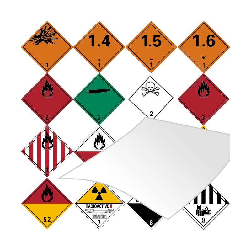 Gefahrgutetiketten | Stück Kl. 1.6 | Nicht massenexplosionsfähig