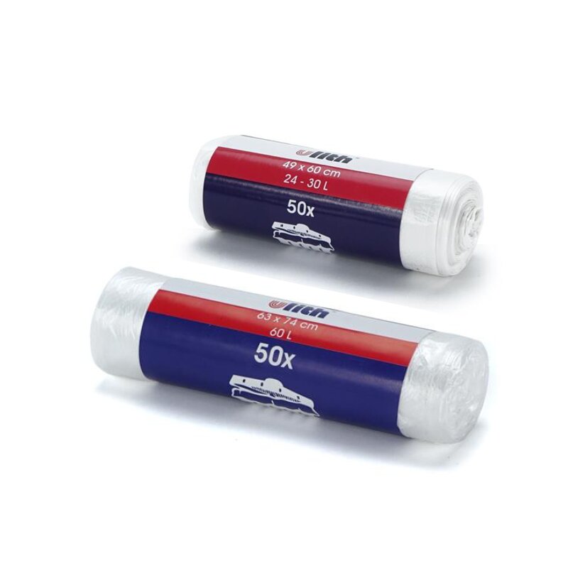 HDPE garbage bag transparent 60 litres | 5,5 my | 630 x 74 mm
