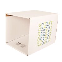 1-teiliger Papphocker weiß STANDARDDRUCK | ab 440 Stk | 2c-Druck