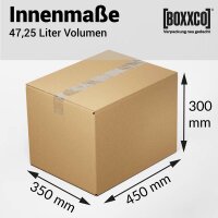 1-wellige Faltkartons 450x350x200-300 mm