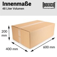 2-wellige Faltkartons 600x400x200 mm