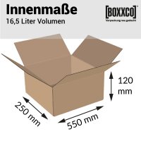 1-wellige Faltkartons 550x250x120 mm