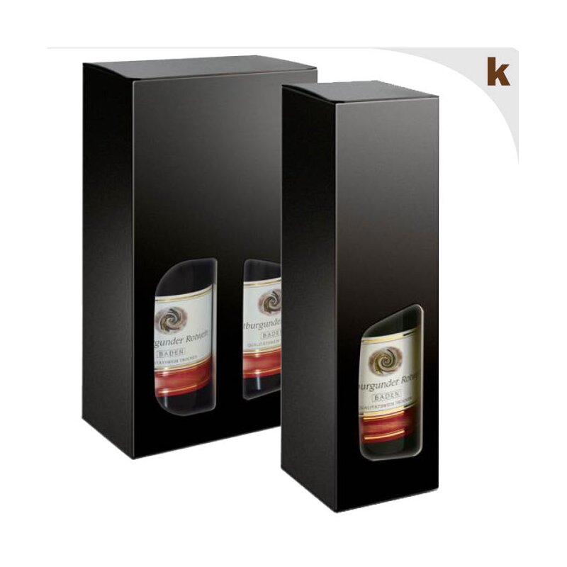 Flaschen-Faltschachteln Piccolo | Schwarz