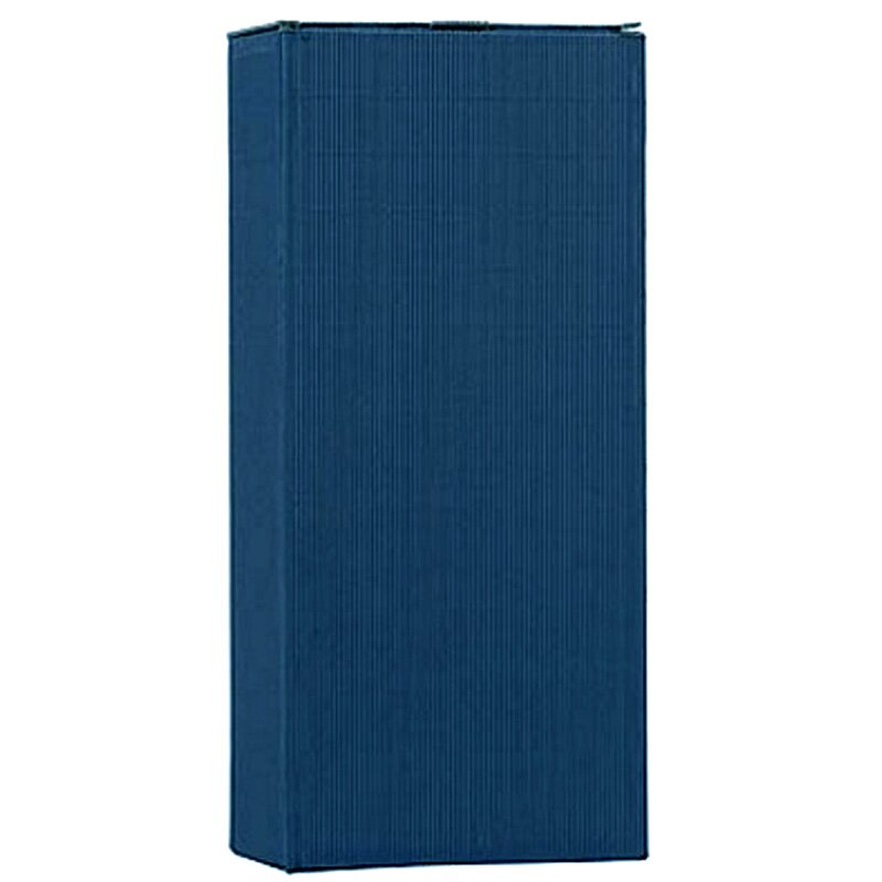 Flaschen-Faltschachteln Wellenstruktur Dunkelblau | 2 Weinflaschen | 168x80x365 mm