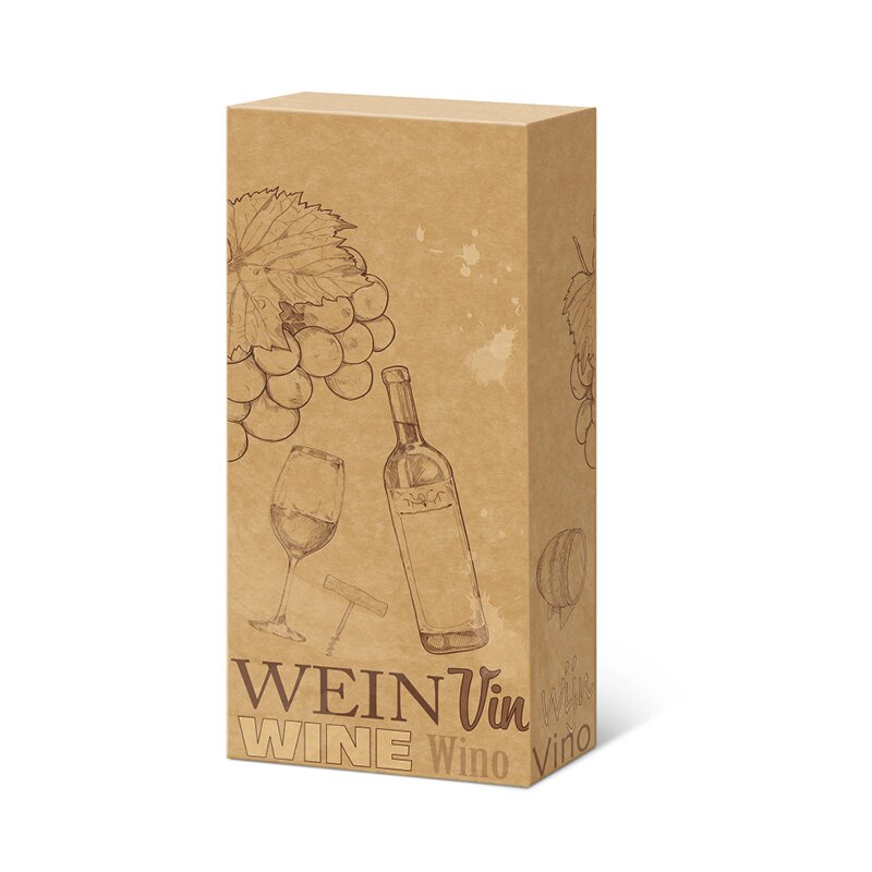 Flaschen-Faltschachteln Pure Line Naturell | 2 Wein-/Sektflaschen | 162x78x360 mm