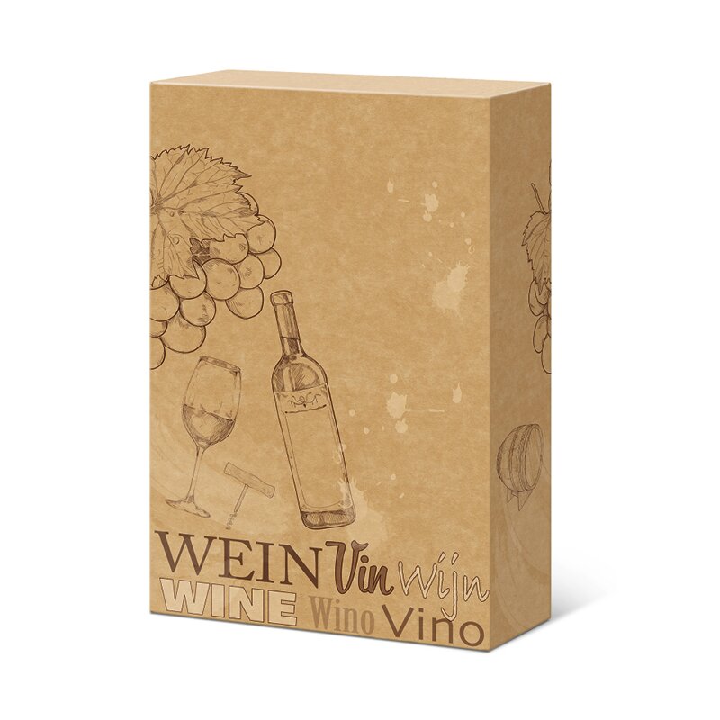 Flaschen-Faltschachteln Pure Line Naturell | 3 Wein-/Sektflaschen | 235x78x360 mm