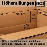 2-wellige Faltkartons 400x300x100-300 mm