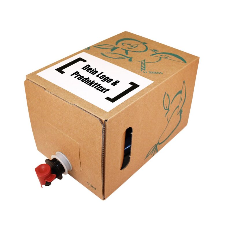 Etiketten für Bag-in-Box indiv. bedruckt 74 52 mm (DIN A8) Folie weiß