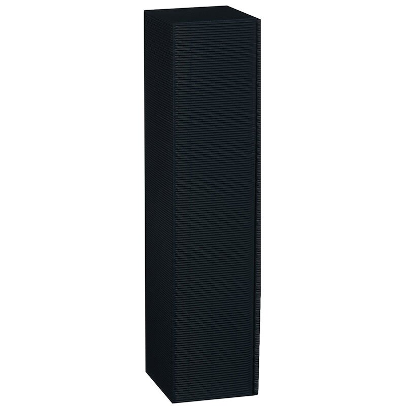 Präsentkartons Wellenstruktur Schwarz | 1 Wein-/Sektflasche | 95x95x380 mm