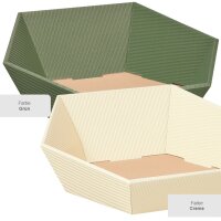 Präsentkörbe Wellenstruktur Sechseck mini | Natur | 200 x 168 x 85 mm
