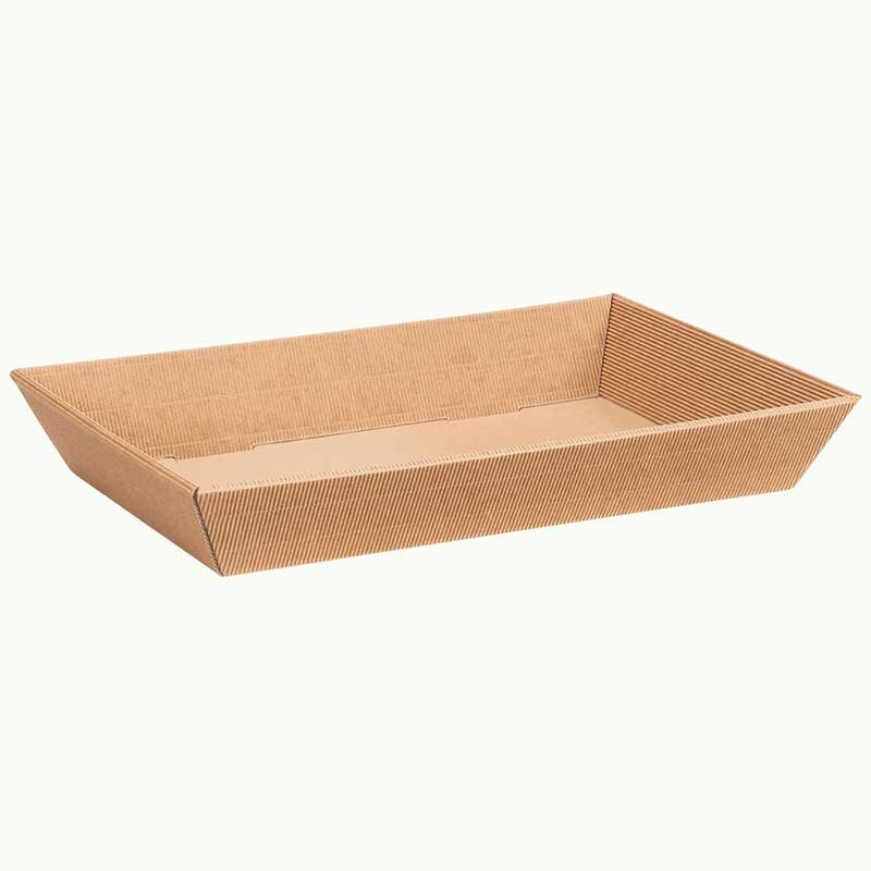 Präsentkörbe Wellenstruktur flach | Natur | 330x190x60 mm