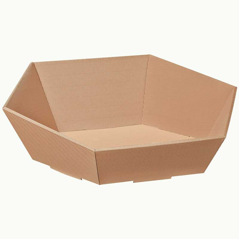 Press baskets wave structure hexagon | nature | 415x465x155 mm