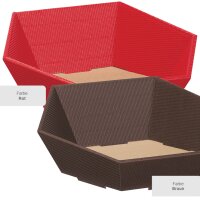 Präsentkörbe Wellenstruktur Sechseck mittel | Terra | 340 x 380 x 130 mm