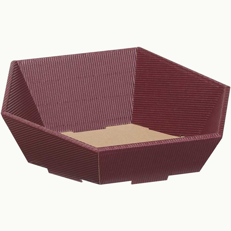 Präsentkörbe Wellenstruktur Sechseck | Aubergine | 270x290x105 mm