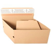 Automatic bottom cartons with tear open perforation 230x160x50 mm