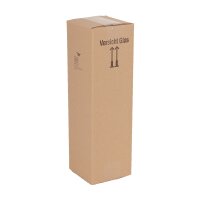 BOXXwell Flaschenversandkartons ohne Gefache | 1 Flasche 0,75 - 1 L | 112x112x380 mm 80
