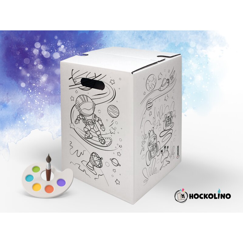 Hockolino | DIY Coloring Cardboard Stool | Space | 300x300x420 mm