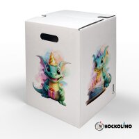 Hockolino | Design - Cardboard Stool | Birthday Dragon | 300x300x420 mm