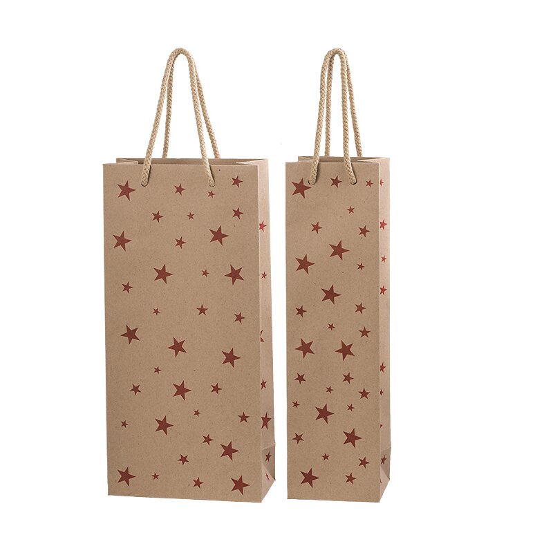 Carrier bags red Stars 1 wine / sparkling wine | 100 x 85 x 36 mm