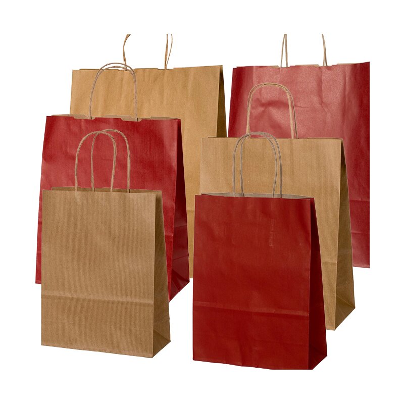 Kraftpapiertragetaschen Klein | Natur | 180 x 80 x 240 mm