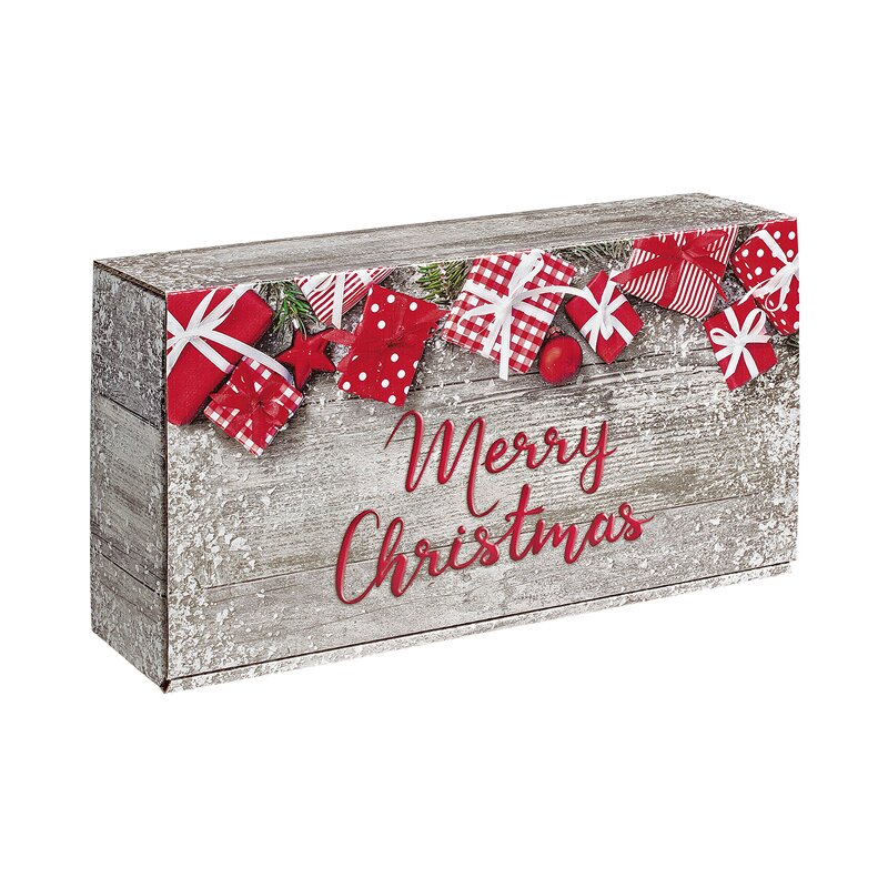 Präsentkartons Merry Christmas l 2 Wein-/Sektflaschen | 192x95x360 mm