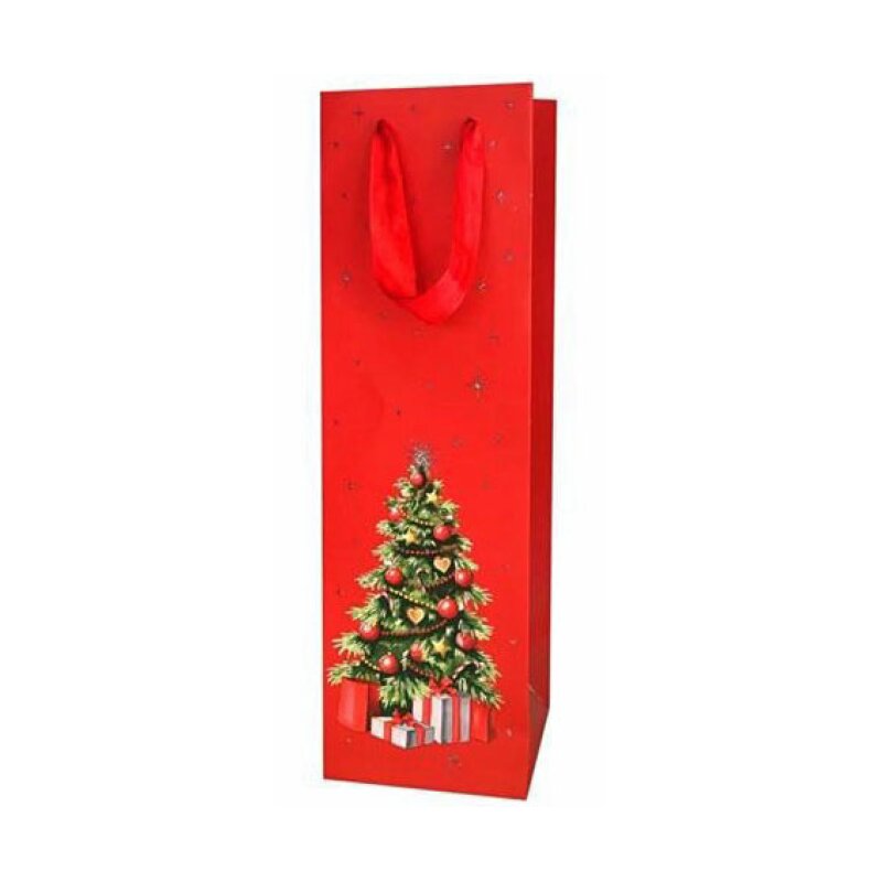 Tragetaschen Weihnachtszeit | 1 Wein-/Sektflasche | 125x85x360 mm