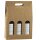 Carrying boxes wave structure nature | 3 wine/champagne bottle | 270x90x340 mm