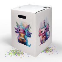 Hockolino | Design - Papphocker | Geburtstagsaxolotl | 300x300x420 mm
