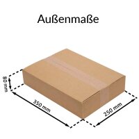 DHL Kleinpakete 1-wellige Faltkartons 350x250x80 mm (Außenmaß)