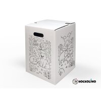 Hockolino | DIY-Ausmal-Papphocker | Waldtiere | 300x300x420 mm