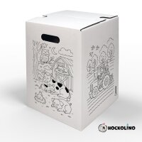 Hockolino | DIY-Ausmal-Papphocker | Bauernhof | 300x300x420 mm