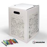 Hockolino | DIY-Ausmal-Papphocker | Safari | 300x300x420 mm