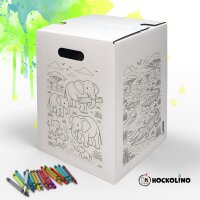 Hockolino | DIY Coloring Cardboard Stool | Safari | 300x300x420 mm