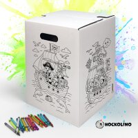 Hockolino | DIY-Ausmal-Papphocker | Piraten | 300x300x420 mm