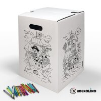 Hockolino | DIY-Ausmal-Papphocker | Piraten | 300x300x420 mm