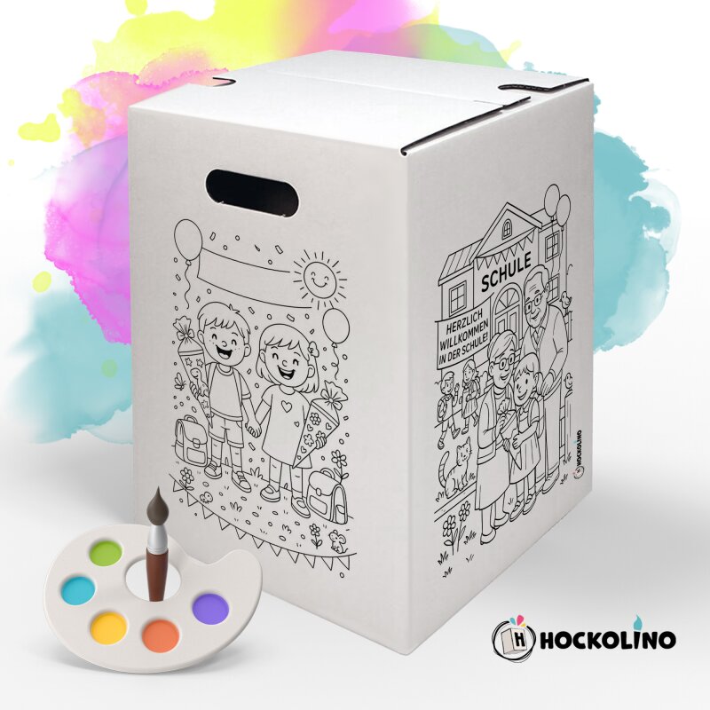 Hockolino | DIY Coloring Cardboard Stool | School Entrance | 300x300x420 mm