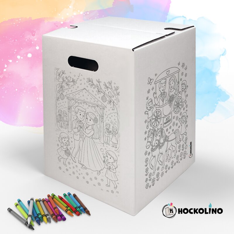 Hockolino | DIY-Ausmal-Papphocker | Hochzeit | 300x300x420 mm