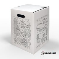 Hockolino | DIY-Ausmal-Papphocker | Unterwasserwelt | 300x300x420 mm