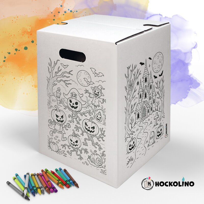 Hockolino | DIY-Ausmal-Papphocker | Halloween | 300x300x420 mm