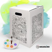 Hockolino | DIY-Ausmal-Papphocker | Dinos | 300x300x420 mm