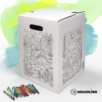 Hockolino | DIY-Ausmal-Papphocker | Dinos | 300x300x420 mm