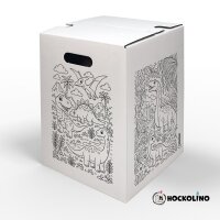 Hockolino | DIY-Ausmal-Papphocker | Dinos | 300x300x420 mm