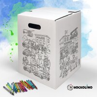 Hockolino | DIY-Ausmal-Papphocker | Rettungskräfte | 300x300x420 mm