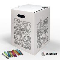 Hockolino | DIY-Ausmal-Papphocker | Rettungskräfte | 300x300x420 mm
